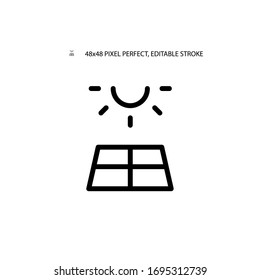 Solar battery simple line icon vector illustration. Editable stroke. 48x48 Pixel Perfect.