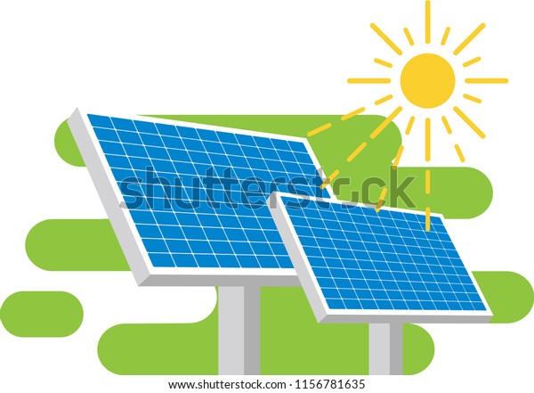 Solar Battery Vector Illustration Stock Vector (Royalty Free) 1156781635