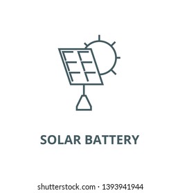 Solar battery vector line icon, linear concept, outline sign, symbol