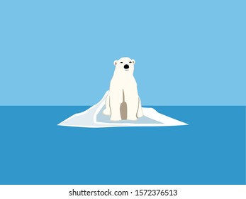 A Solar bear standing on iceberg 