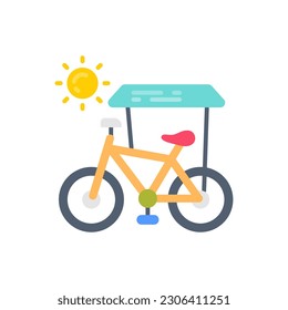 Icono de Bicicleta solar en vector. Ilustración