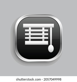 solar blind icon design. Glossy Button style rounded rectangle isolated on gray background.. Vector illustration