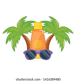solar blocker bottle with sunglasses accessory
