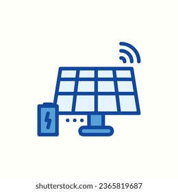 solar blue icon, isolated icon in light background, perfect for website, blog, logo, graphic design, social media, UI, mobile app