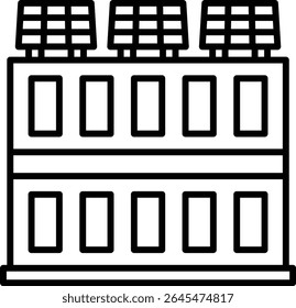 Solar building vector icon. Can be used for printing, mobile and web applications.