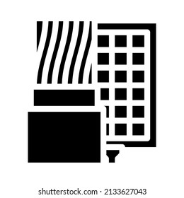 solar cables glyph icon vector. solar cables sign. isolated contour symbol black illustration