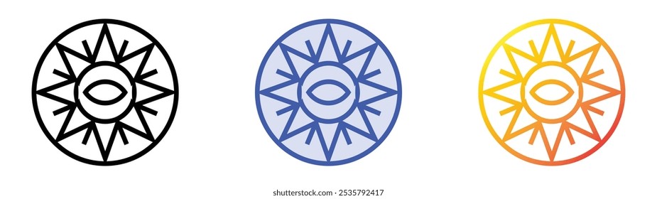 solar calendar icon. Linear, Blue Fill and Gradient Style Design Isolated On White Background