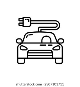 Icono de coche solar en vector. Ilustración