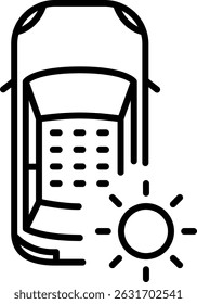 Solar car icon, vector illustration