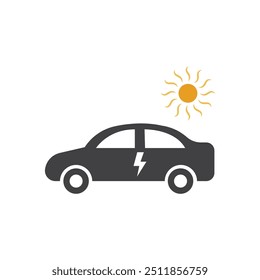 Solar car logo icon flat design