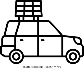 Solar car vector icon. Can be used for printing, mobile and web applications.