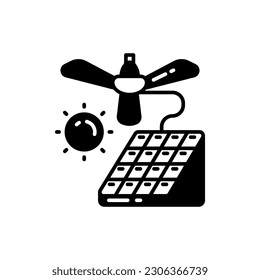 Solar Ceiling Fan icon in vector. Illustration