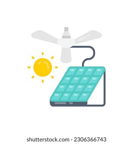 Solar Ceiling Fan icon in vector. Illustration