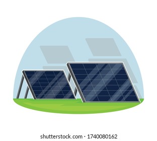 Solar Cell Battery as Natural Resource Vector Illustration