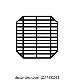 Icono de línea negra de celda solar. Pictograma para página web, aplicación móvil, promoción.