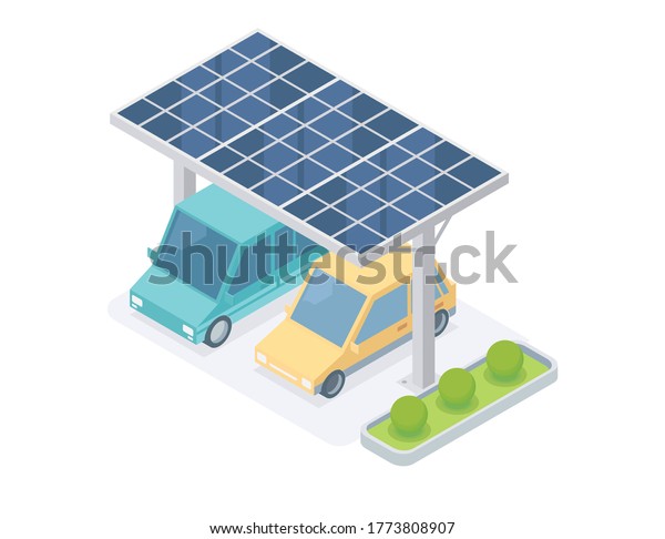 solar cell car park
isometric vector