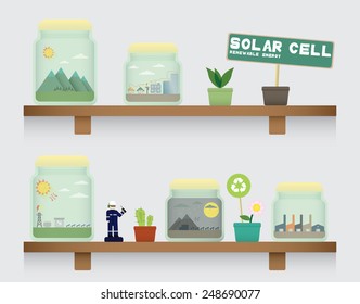 solar cell energy in jar