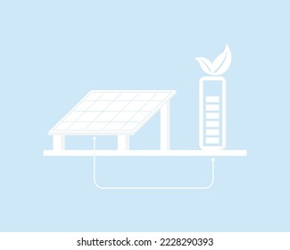 solar cell energy, solar cell panel produce electricity to the storage energy battery