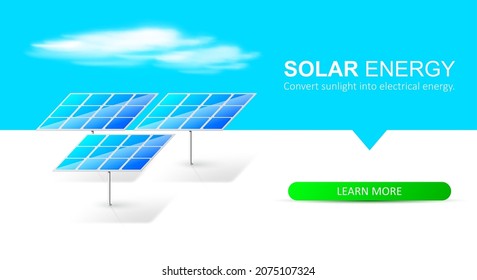Solar cell farm power plant eco technology. Photovoltaic power plant.concept of sustainable resources. Green electricity. Vector illustration.