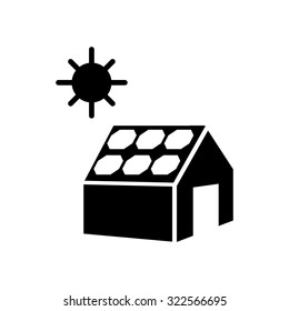 solar cell and house icon