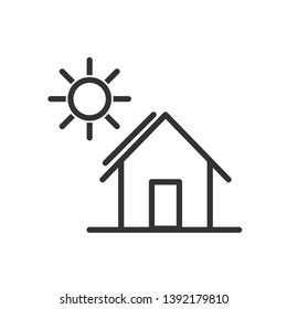Solar Cell Icon. Energy Panels Illustration As A Simple Vector Sign & Trendy Symbol for Design and Websites, Presentation or Mobile Application. 