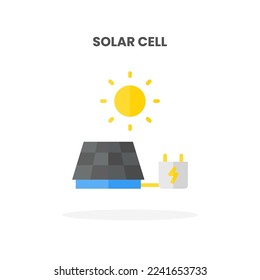 Solar Cell icon flat. Vector illustration on white background. Can used for web, app, digital product, presentation, UI and many more.