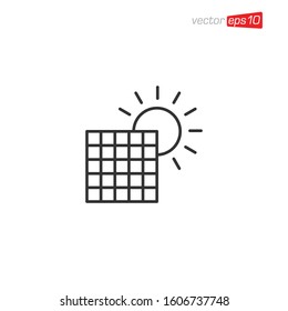 Solar Cell Icon Logo Design Illustration