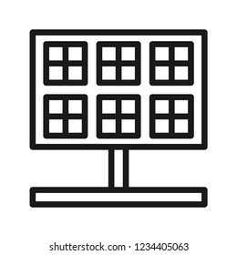 Solar Cell Icon. Renewable and clean energy. Line vector. Isolate on white background.