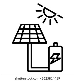 Solar Cell Icon. Simple Vector Outline Illustration