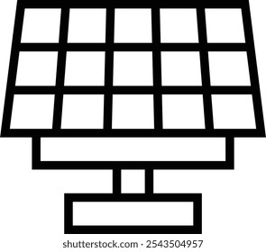 solar cell icon. Thin linear style design isolated on white background