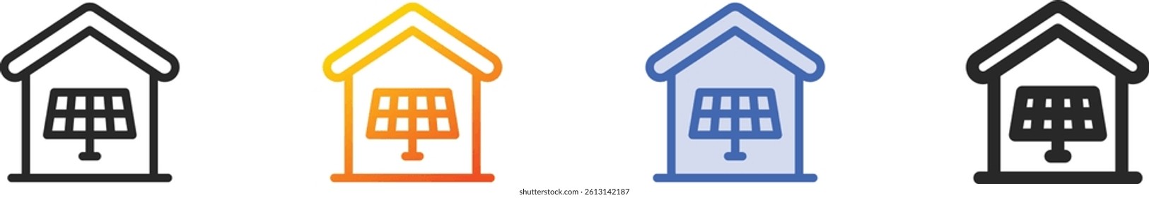 solar cell icon.Thin Linear, Gradient, Blue Stroke and bold Style Design Isolated On White Background