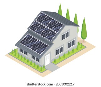 Solarzelle installiert. Ökologisches Energiesparkonzept für kostenlose Energie. Intelligentes Zuhause-System für neues Zuhause