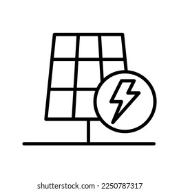 Solarzelle mit Blitz-Symbol-Vektorgrafik