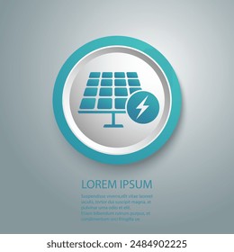 Solar cell logo and blue icon. Power and Energy saving concept. Vector collection set. Sign and Symbol theme