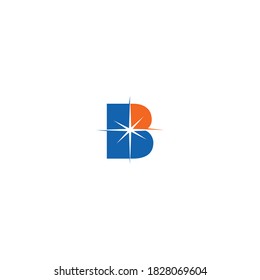 Logo-Design von Solarzellen, einfaches Symbol, Vektorgrafik, Grafik, kreatives Konzept mit Buchstabe B 