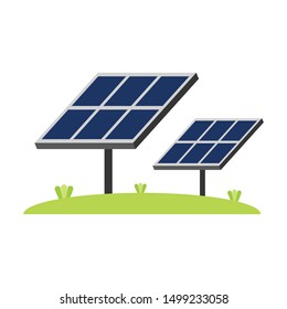 Solar cell panel in shadow flat style isolated vector