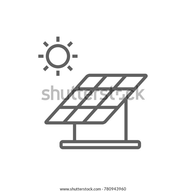 Solar cell panel thin simple vector