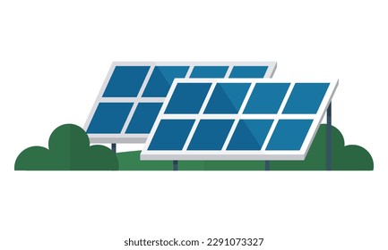 Solar cell panels. Solar battery, solar panel. Renewable alternative energy concept with glowing low poly energy. New solar battery generates a pure electricity. Isolated sun panel on white