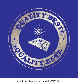 Solar Cell. Solar Power. Vector,quality  best, stamp