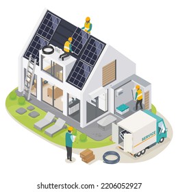 solar cell smart home system installer team