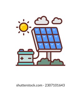 Icono Celdas solares en vector. Ilustración