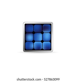 Solar cells panel icon in color. Renewable energy