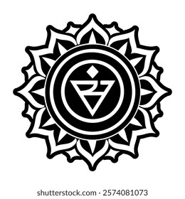 Solar chakra symbol icon in solid style