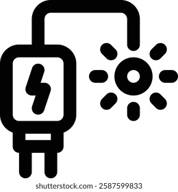 Solar Charger, Solar Power Outline Icon