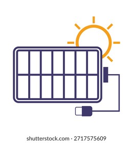 Carregador solar no vetor no fundo branco