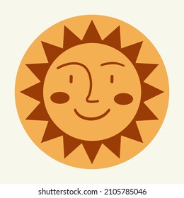 El círculo solar es un símbolo del sol, calor, primavera. bandera de vacaciones