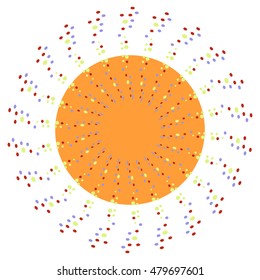 Solar circle, vector illustration, background