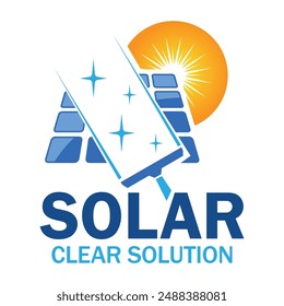 Logo-Design-Vorlage für Solarreinigung. Solar-Logo geeignet für Solarreinigungsenergiegeschäft