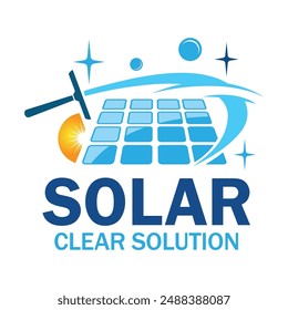 Solar cleaning logo design template. Solar logo suitable for solar cleaning energy business