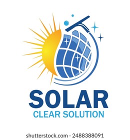 Solar cleaning logo design template. Solar logo suitable for solar cleaning energy business